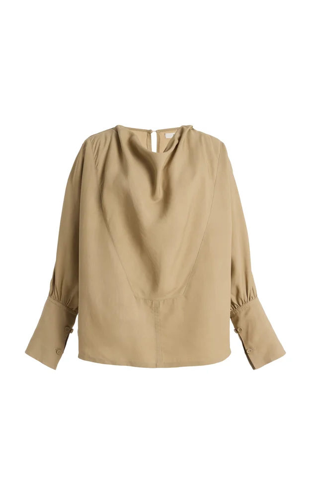 Draped Viscose Silk Tunic Top