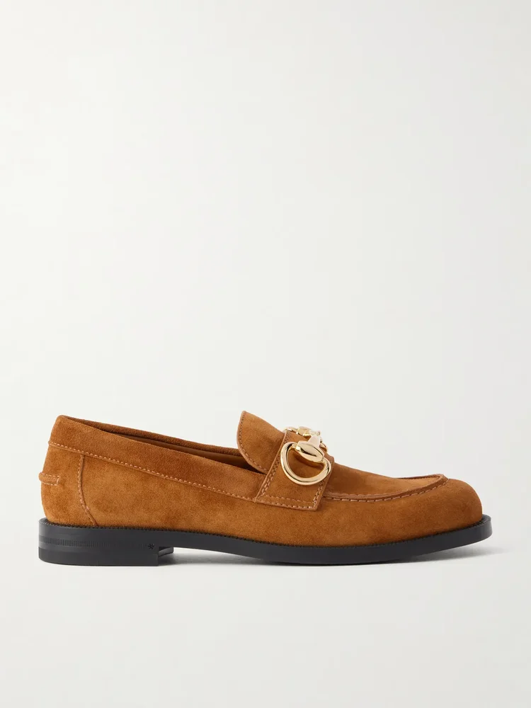 Emily Moccasin horsebit-detailed suede loafers