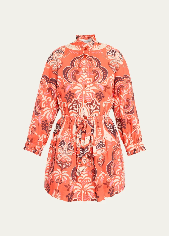 Beatrice Printed Mini Shirtdress