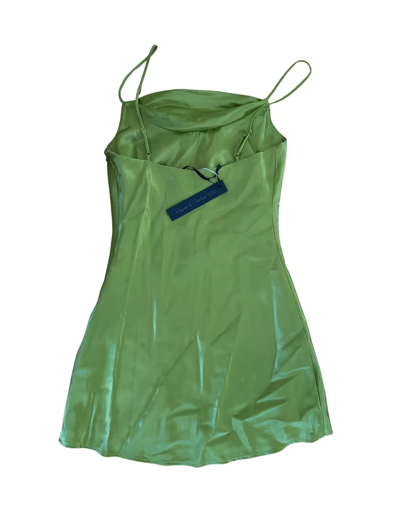 Satin Draped Mini Dress in Pearl