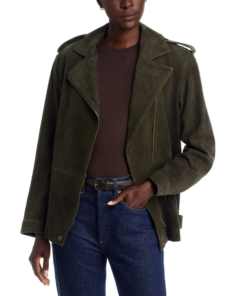 Priscilla Zip Front Leather Jacket