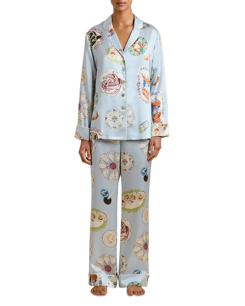 Lila Silk Long Pajama Set