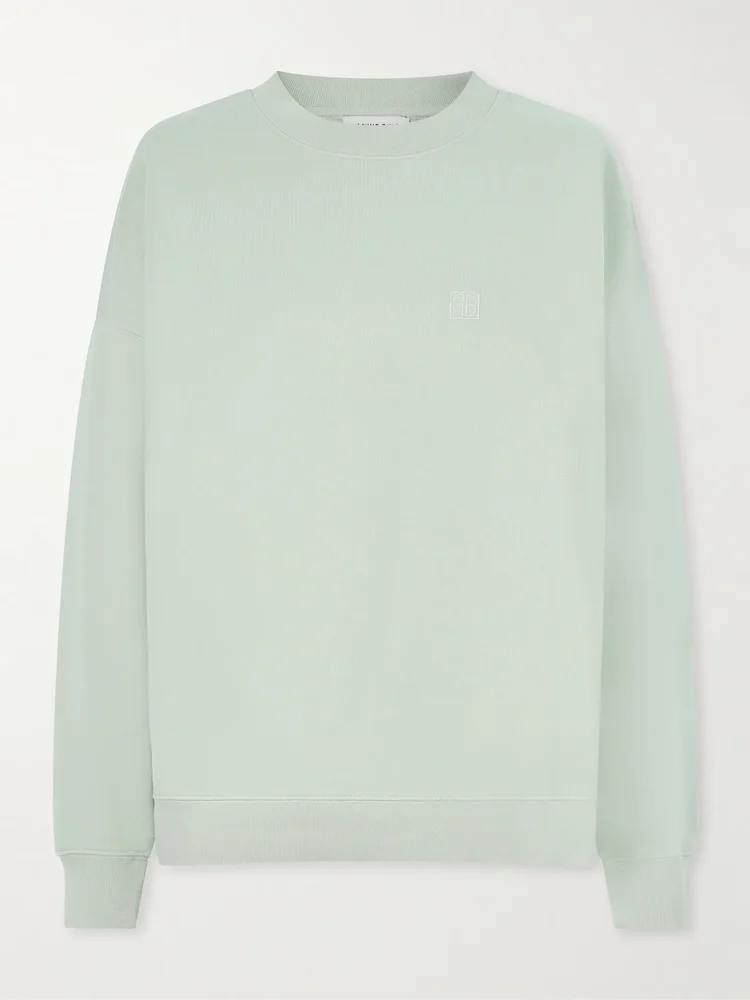 Miles logo-embroidered cotton-jersey sweatshirt