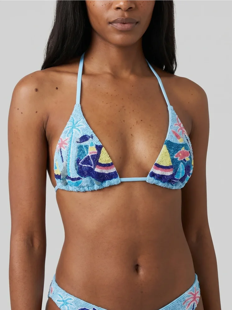 Lume Swell Blue Bikini Top