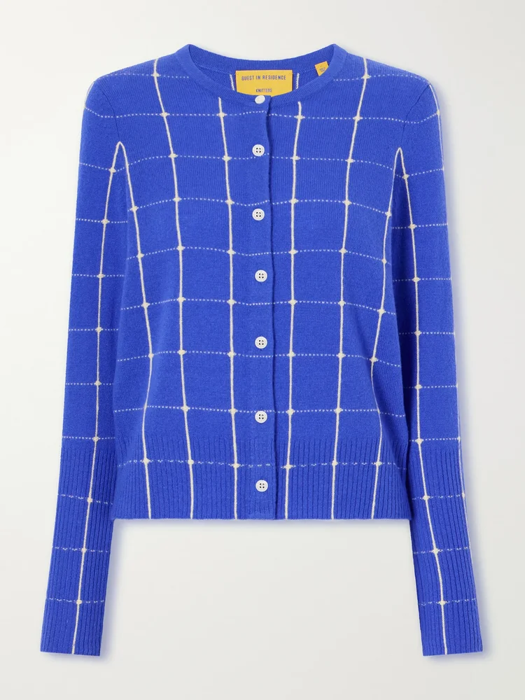 Jane Checker cashmere cardigan