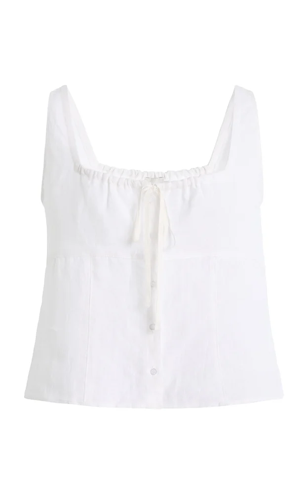 Relaxed Linen Tie Top