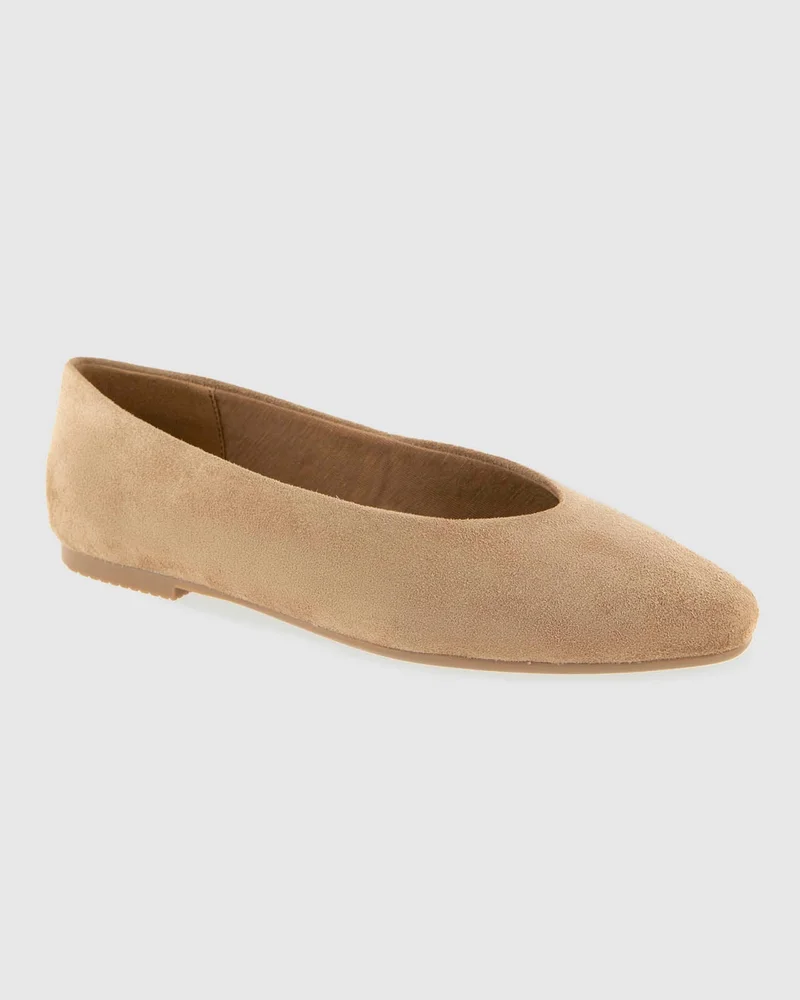 Latouche Suede Flat in Golden Brown