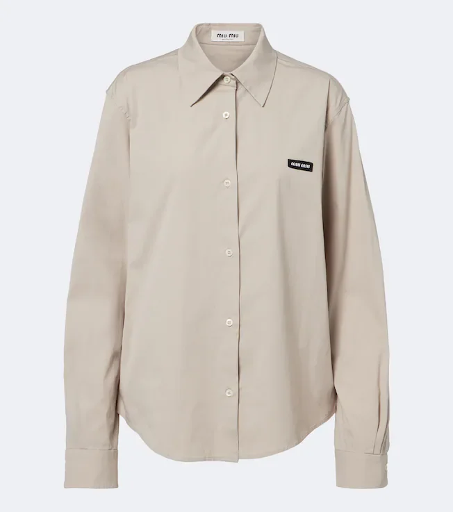 Cotton-blend poplin shirt