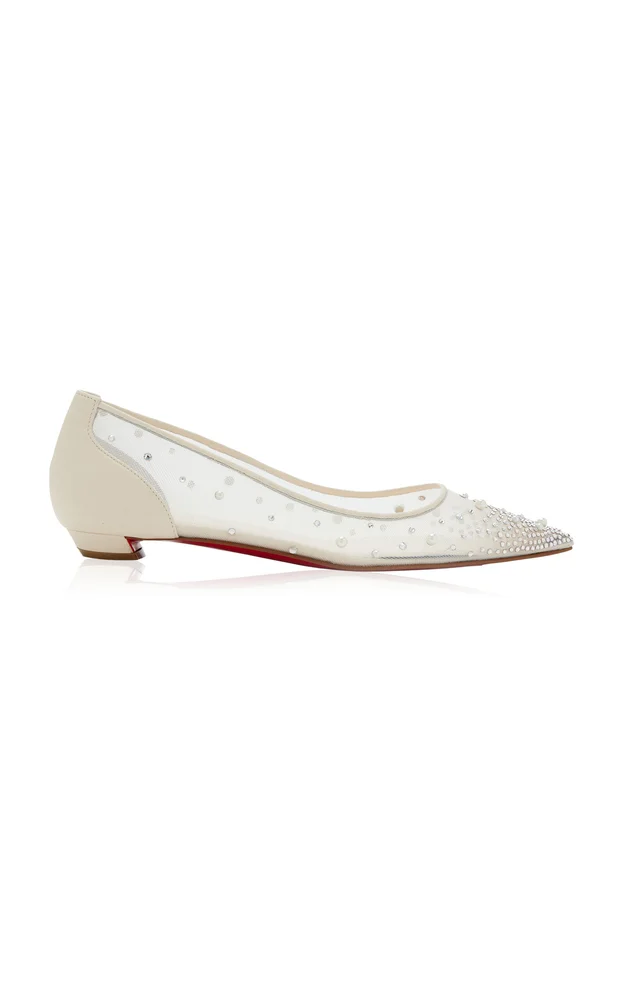 Miss Z Embellished Mesh Flat Pumps