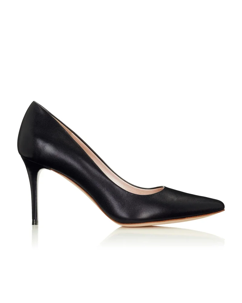 Claudia Black Leather Mid Heel