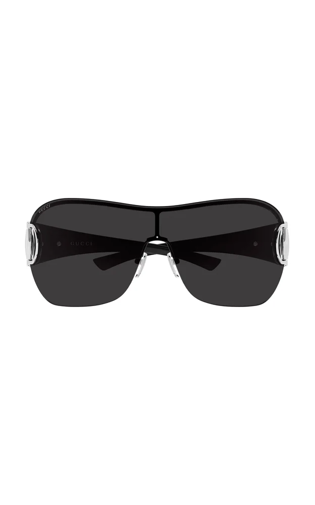 Mask-Frame Metal Sunglasses