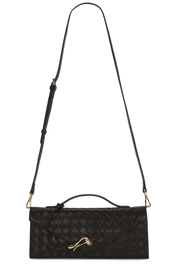 Celeste Woven Textured Envelope Top Handle Bag
