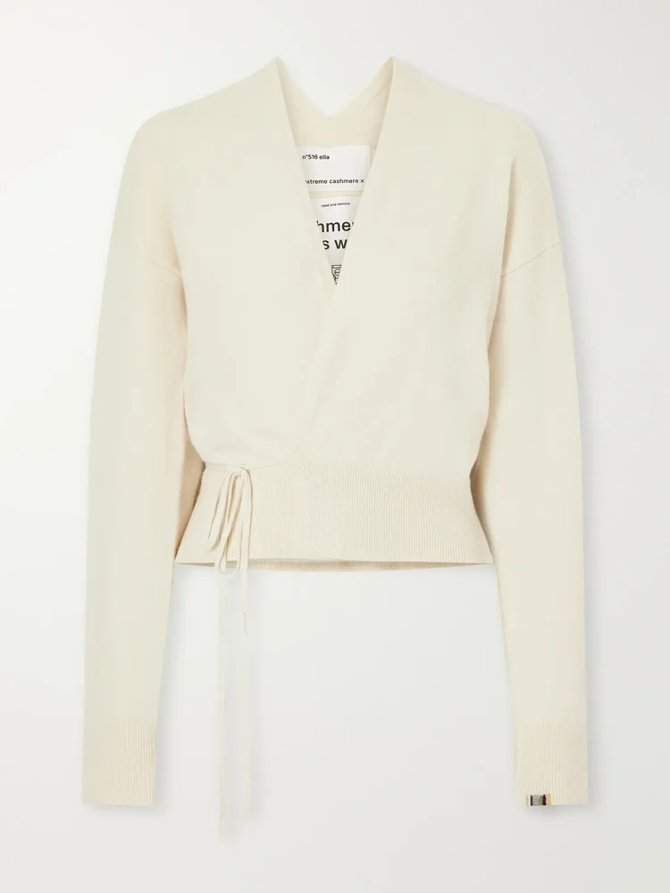 Ella tie-detail cashmere-blend cardigan