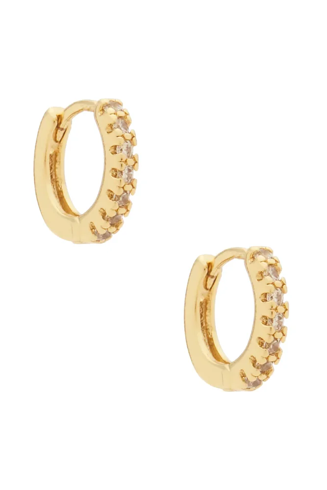 Lucy Micro Pave Huggy Hoop Earrings