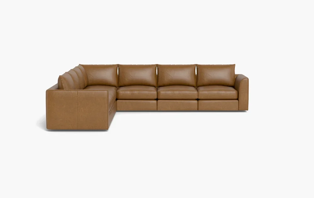 Beckham Leather · Leather Modular 6-Seat Corner Sectional