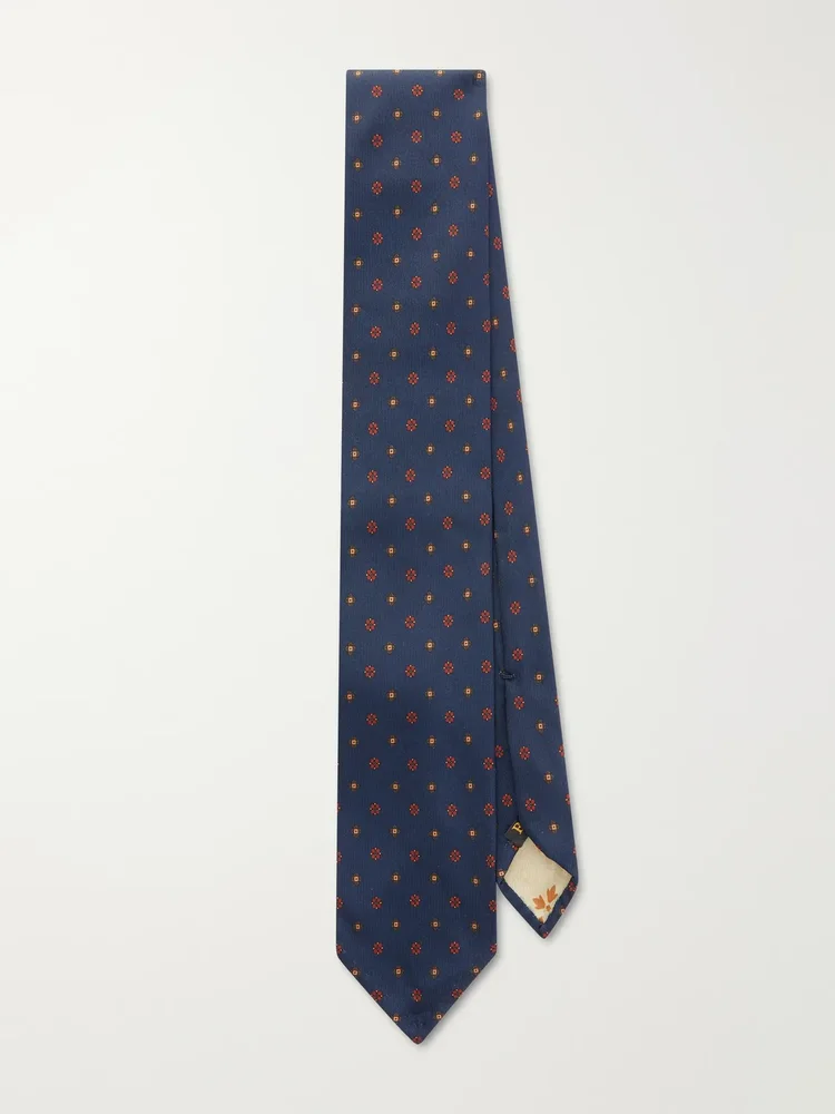 8cm Printed Silk-Twill Tie
