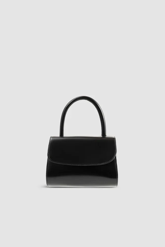 Mini 2.0 Semi Patent Top-Handle Bag in Black