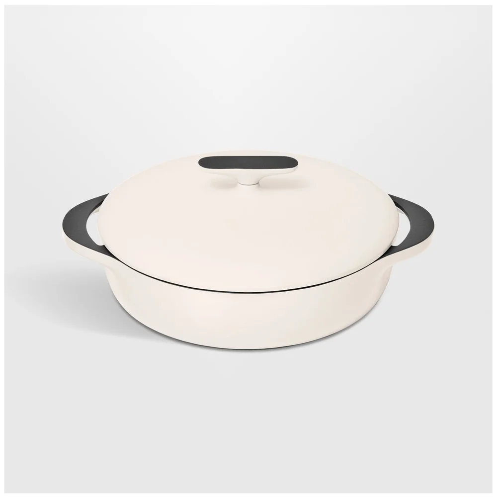 Cream 3.5-Qt. Enameled Cast Iron Braiser with Domed Lid