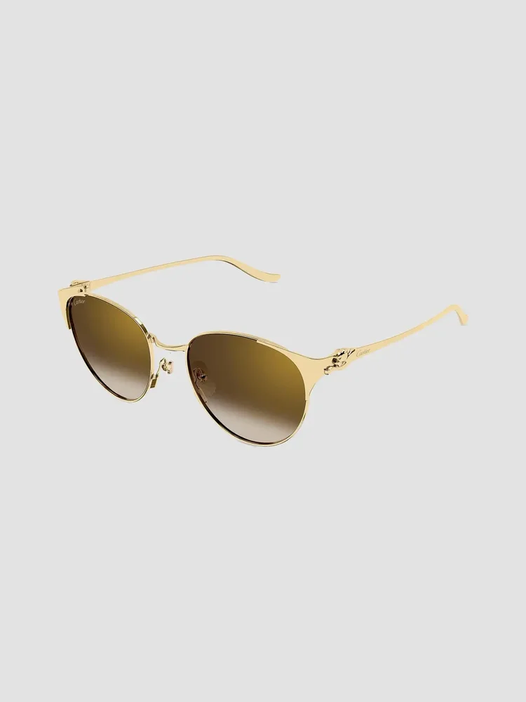 Panthère Classic 53MM 24K-Gold-Plated Round Sunglasses