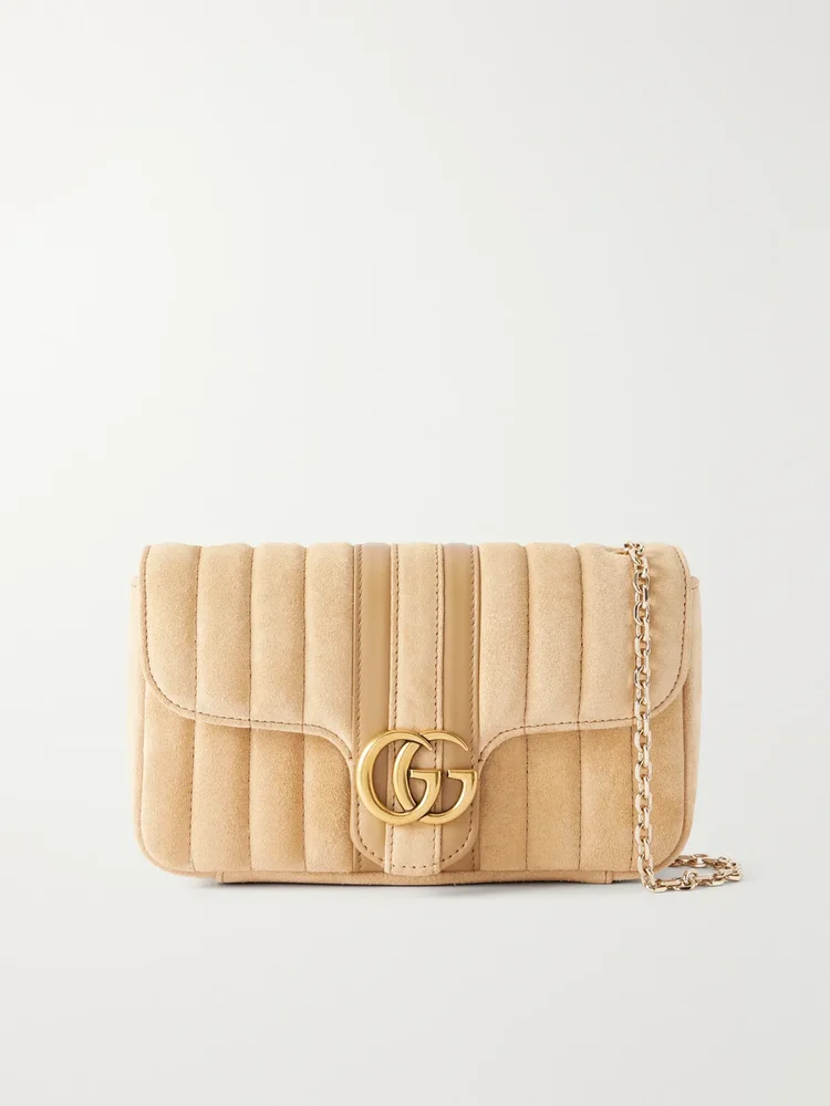 Gucci GG Marmont Jetset suede shoulder bag