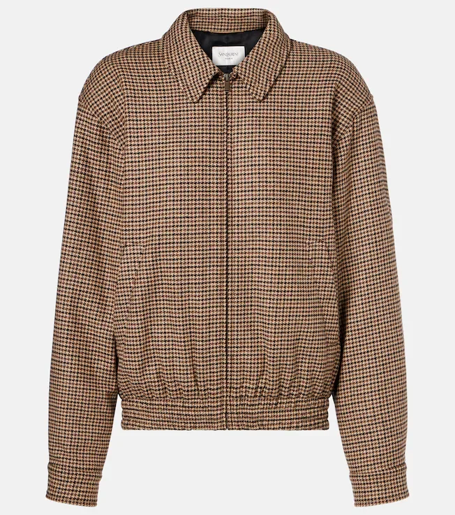 Houndstooth padded jacket
