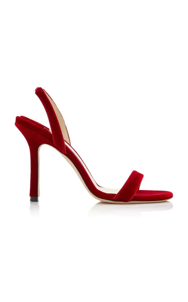 Jenn 100mm Velvet Slingback Sandals