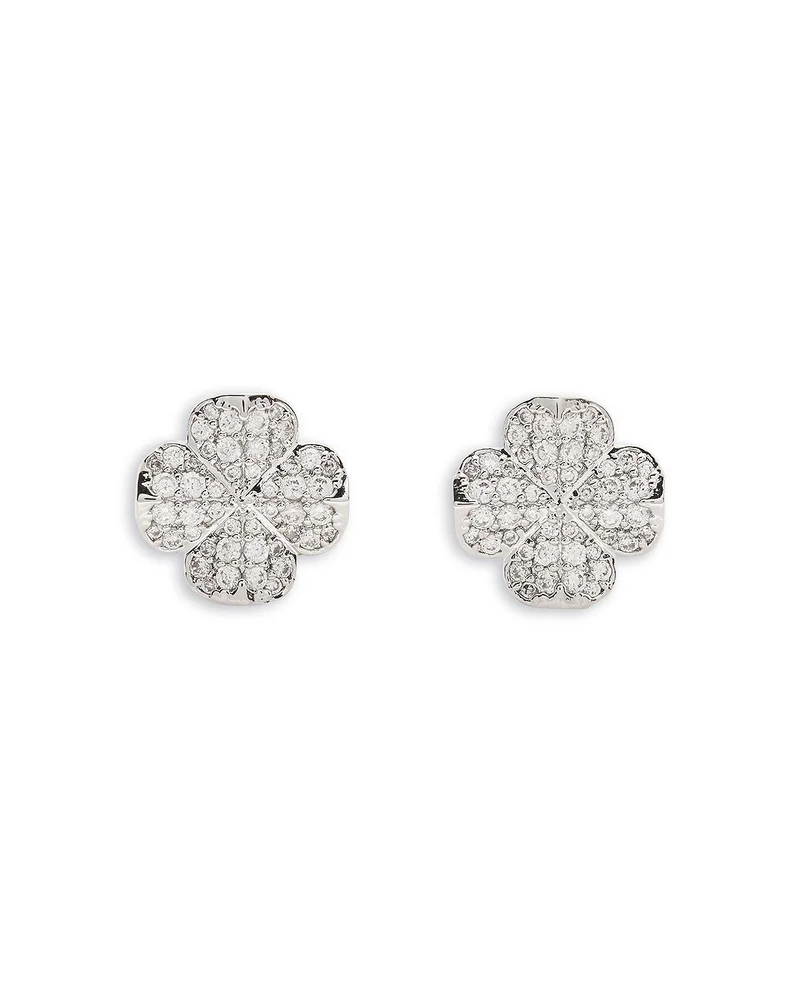 Spade Flower Pavé Stud Earrings