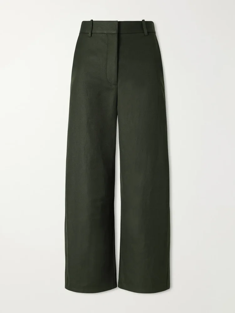 Slouchy BF cotton-twill straight-leg pants
