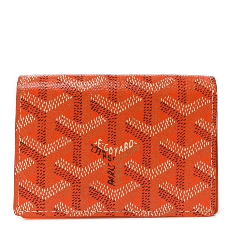Goyardine Business Card Holder, Orange