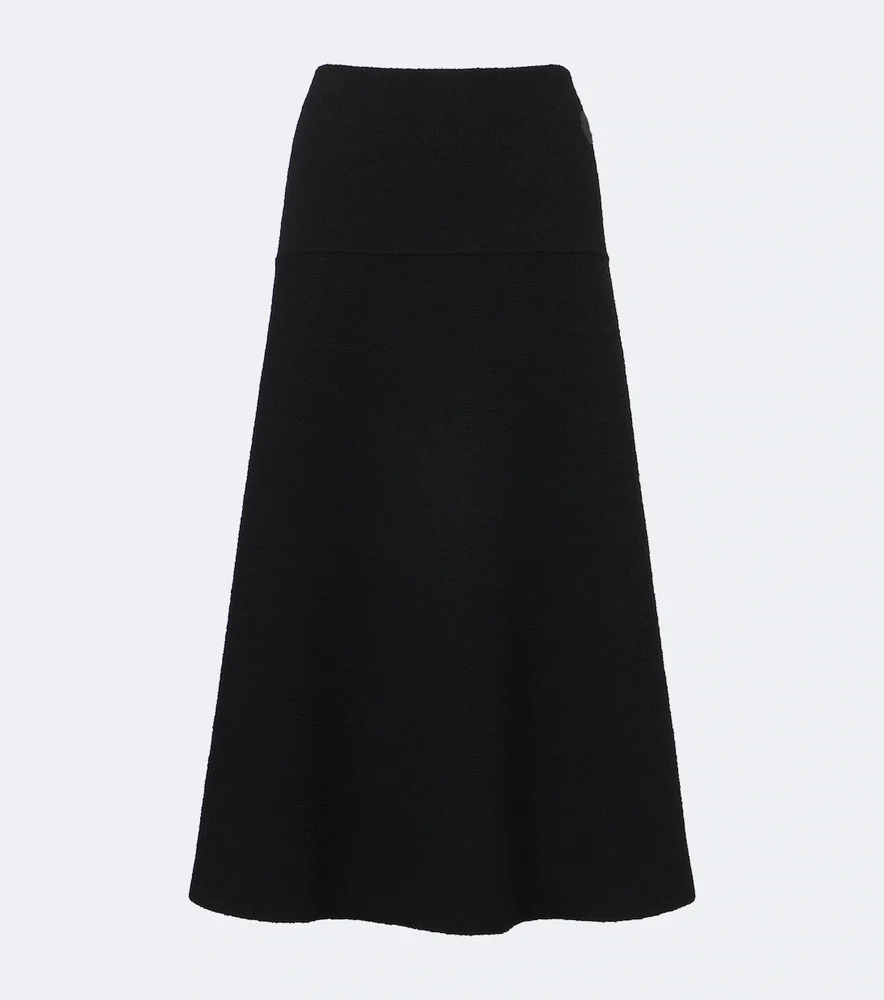 Knitted wool-blend skirt