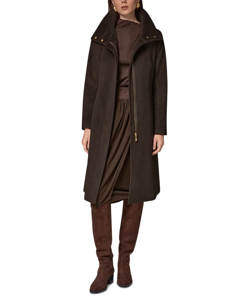 Wool Blend Belted Coat