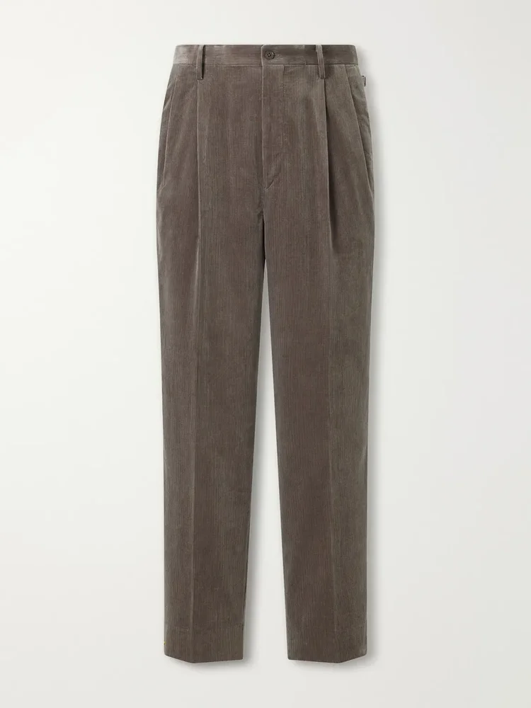 Straight-Leg Cotton-Corduroy Trousers