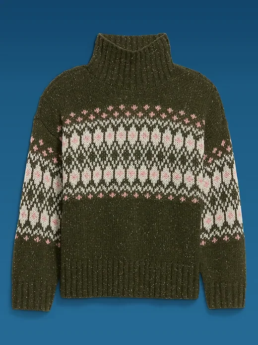 Fair Isle Mock-Neck Sweater