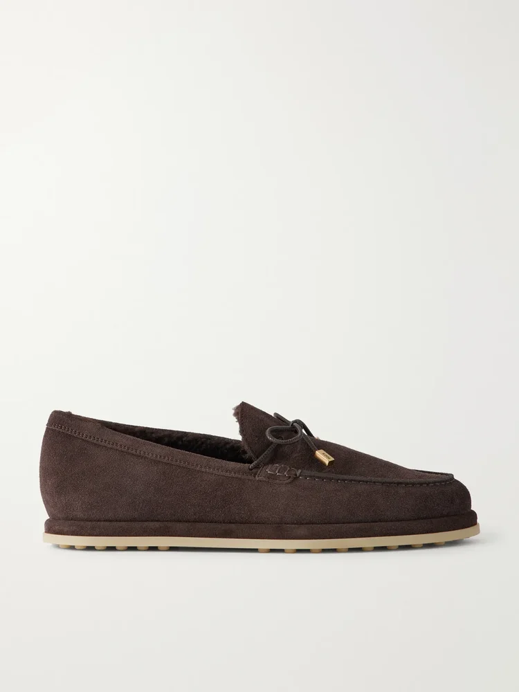 Suede lace-up loafers