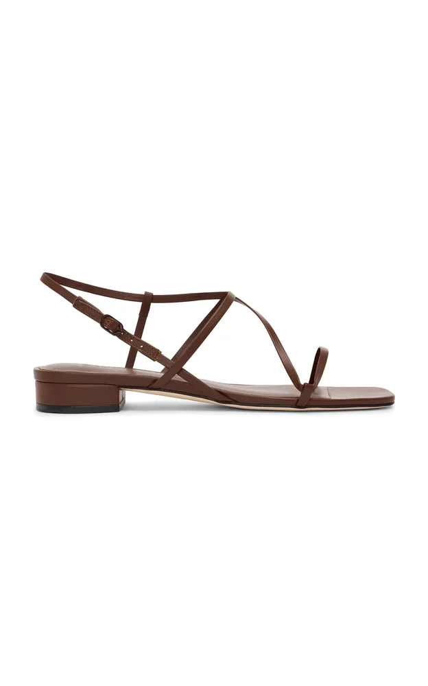 Bias Wrap Leather Flats