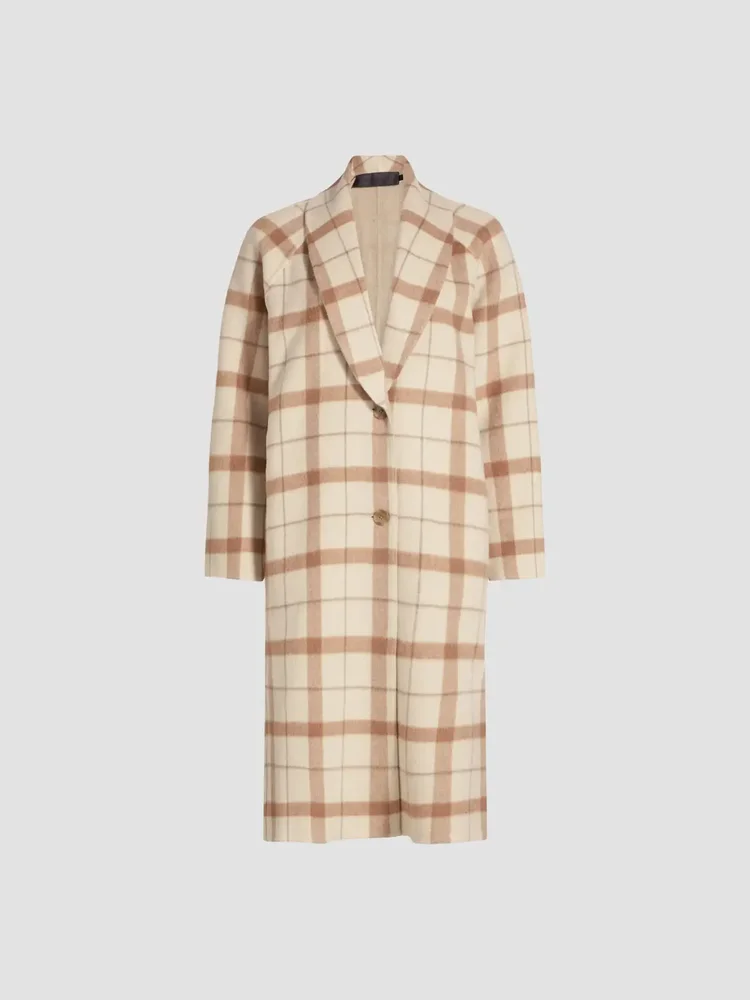 Austin Check Wool-Blend Coat