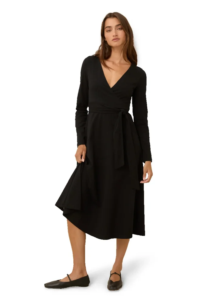 Pact Fit & Flare Wrap Dress Made With Organic Cotton
