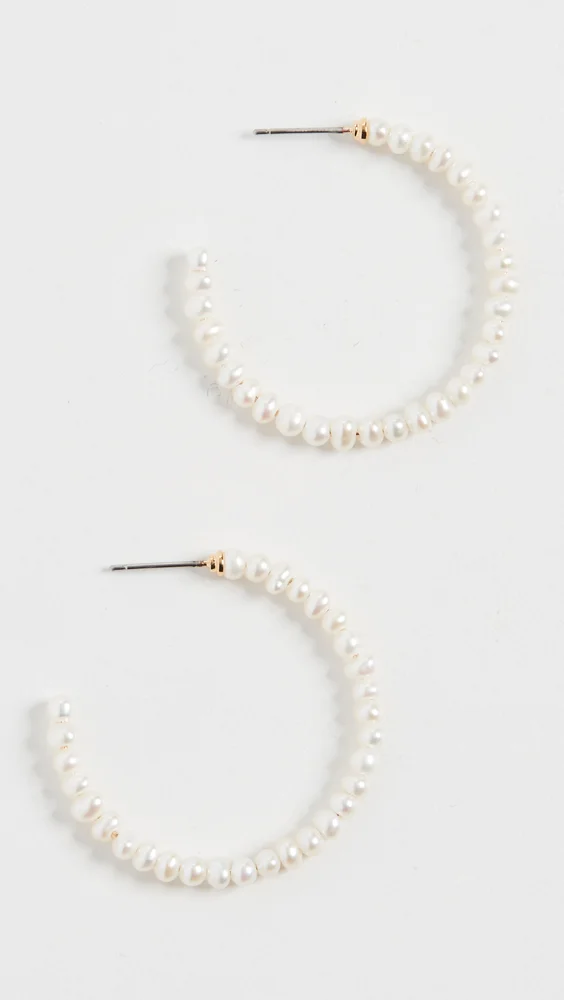 Freshwater Pearl Medium Hoops
