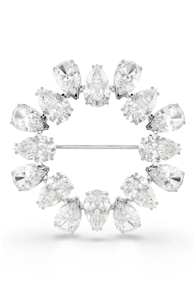 Matrix Pear-Cut Crystal Brooch