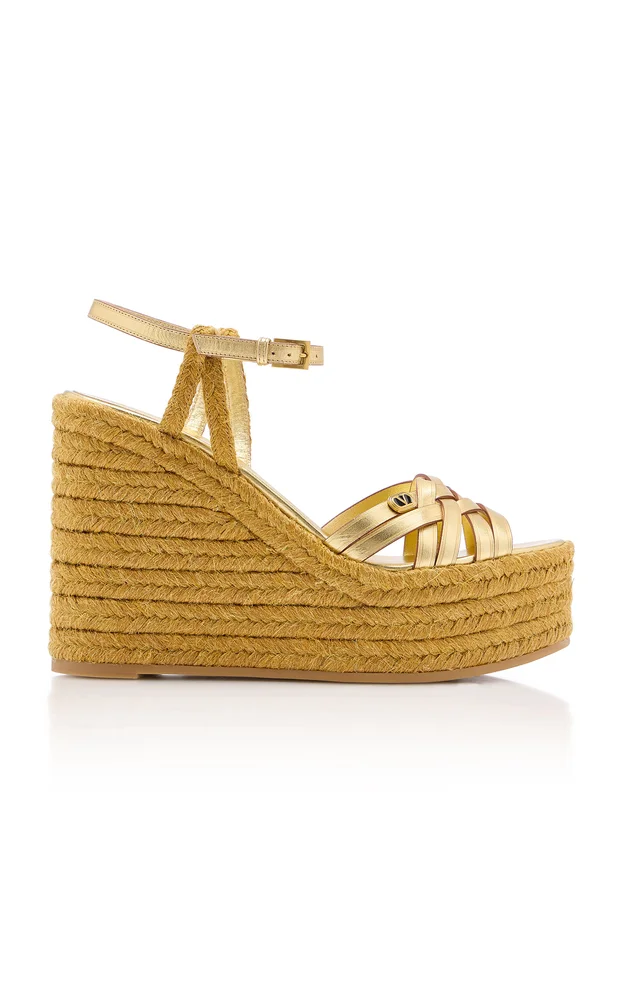 VLogo Metallic Espadrille Wedges