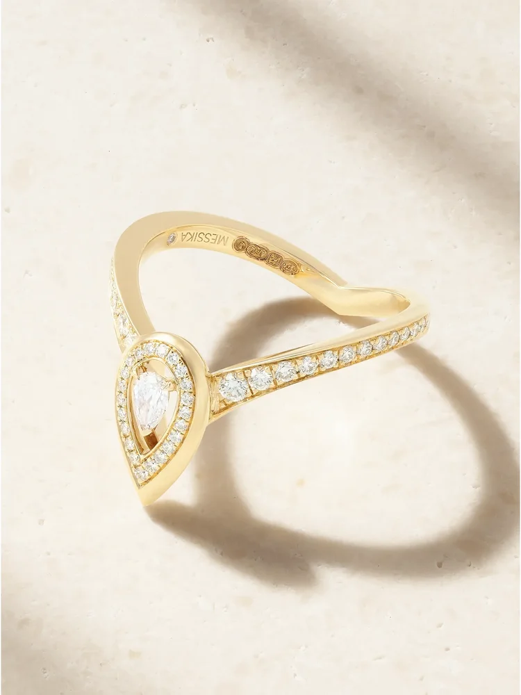 Fiery 18-karat gold diamond ring