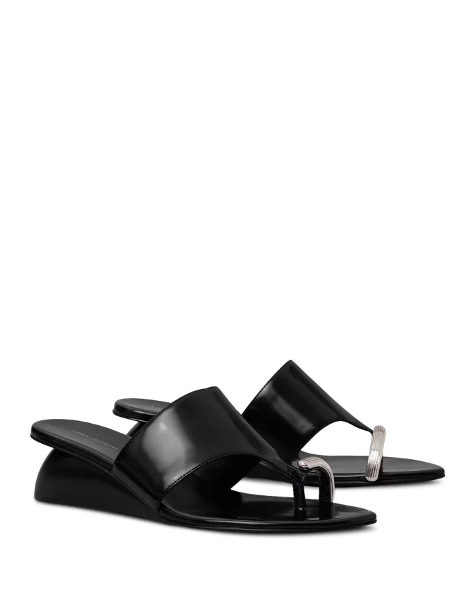 Women's Pierced Leather Wedge Sandals