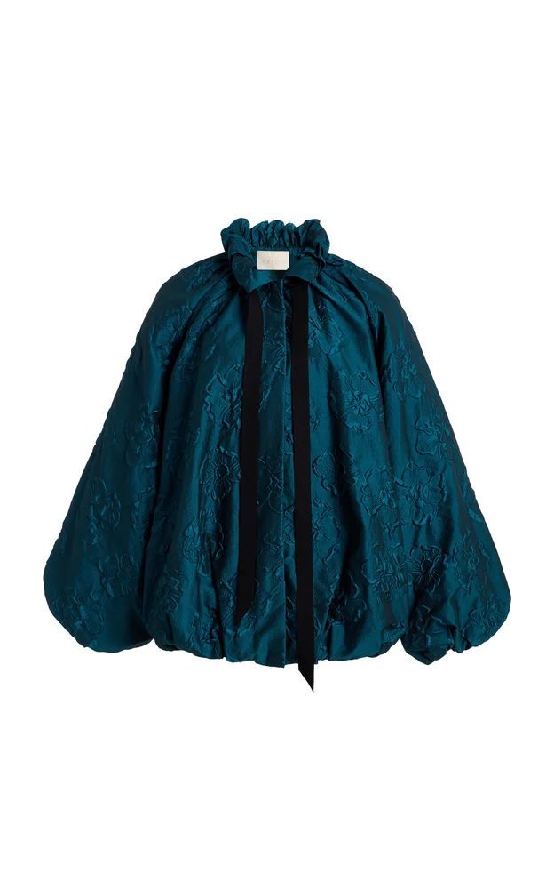 Roux Ruffled Brocade Jacket