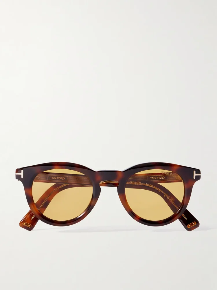 Icon round-frame tortoiseshell acetate sunglasses