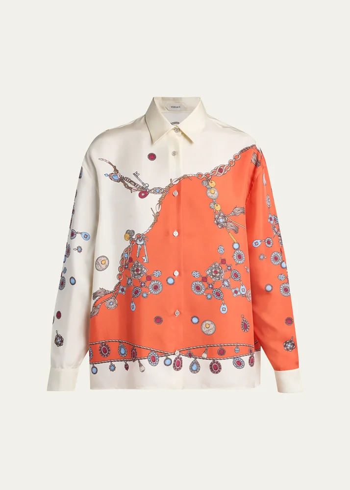Printed Silk Twill Shirt