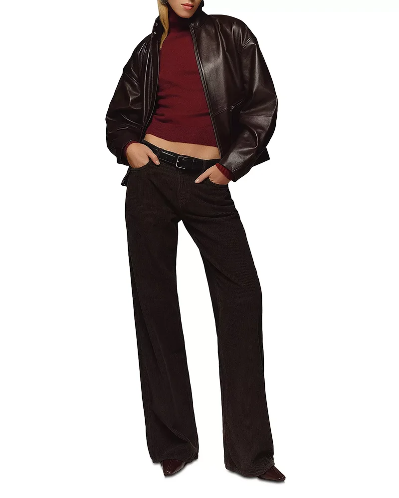 Veda Harrison Leather Oversized Bomber Jacket