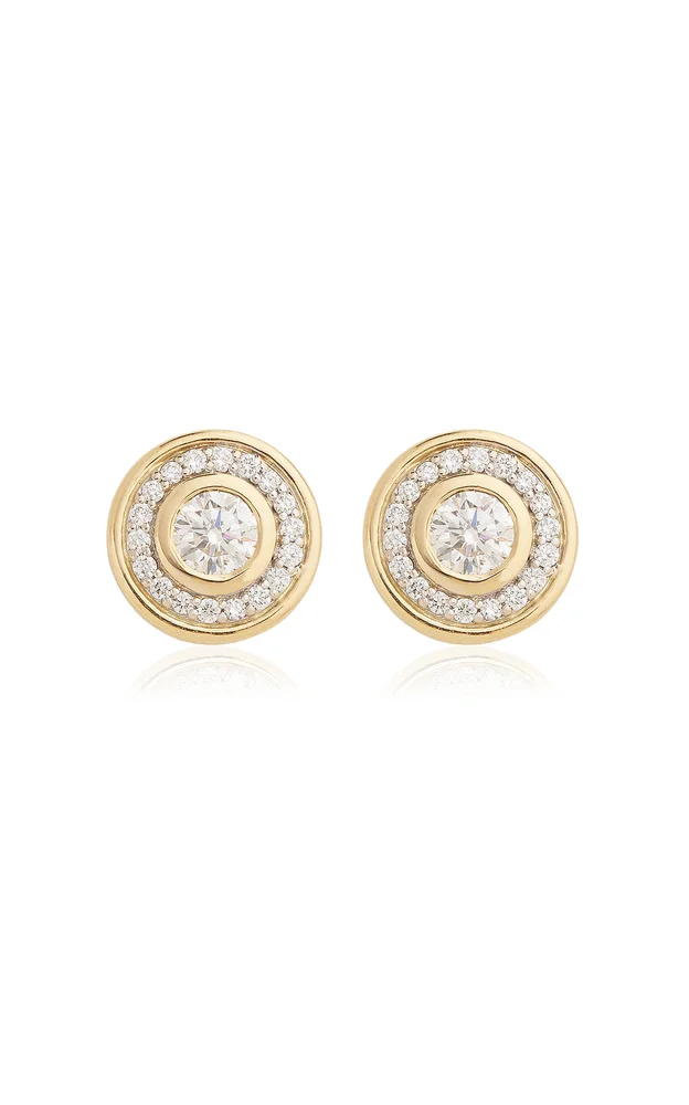 18K Yellow and White Gold Diamond Earrings