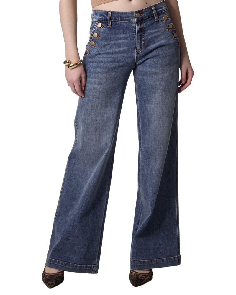 Selena Mid Rise Recycled Wide Leg in Prague