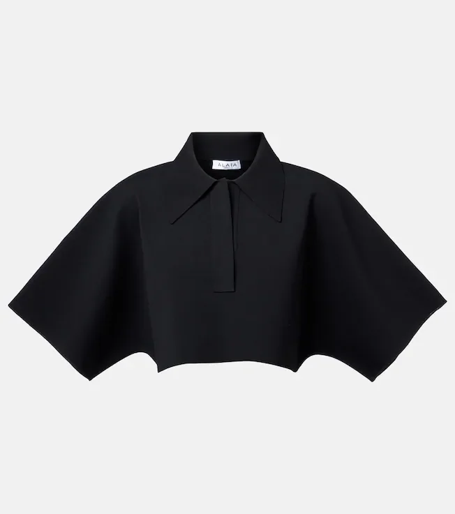 Cropped polo shirt