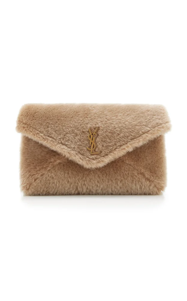 Envelope Large Shearling Clutch Bag
